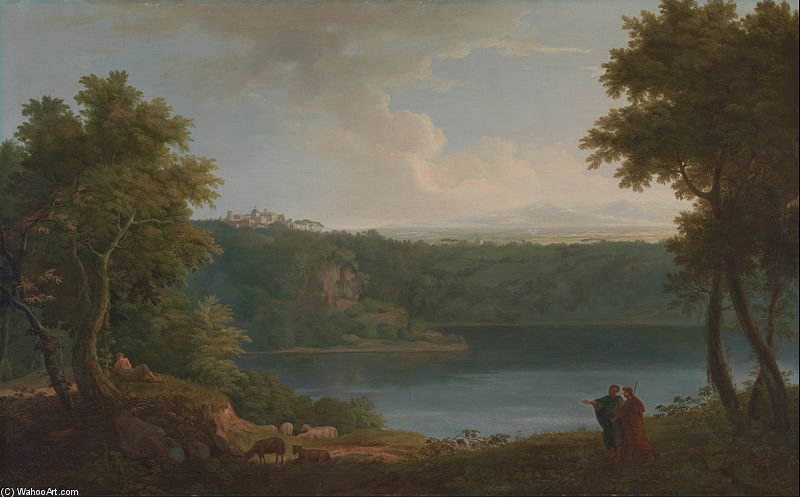 Wikioo.org - The Encyclopedia of Fine Arts - Painting, Artwork by George Lambert - Lake Albano