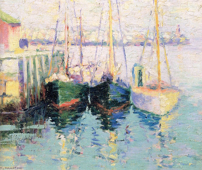 WikiOO.org - Енциклопедія образотворчого мистецтва - Живопис, Картини
 George Loftus Noyes - Rockport Boats
