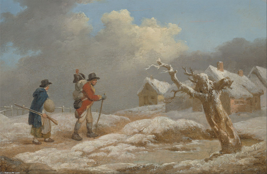 WikiOO.org - Encyclopedia of Fine Arts - Målning, konstverk George Morland - A Soldier's Return