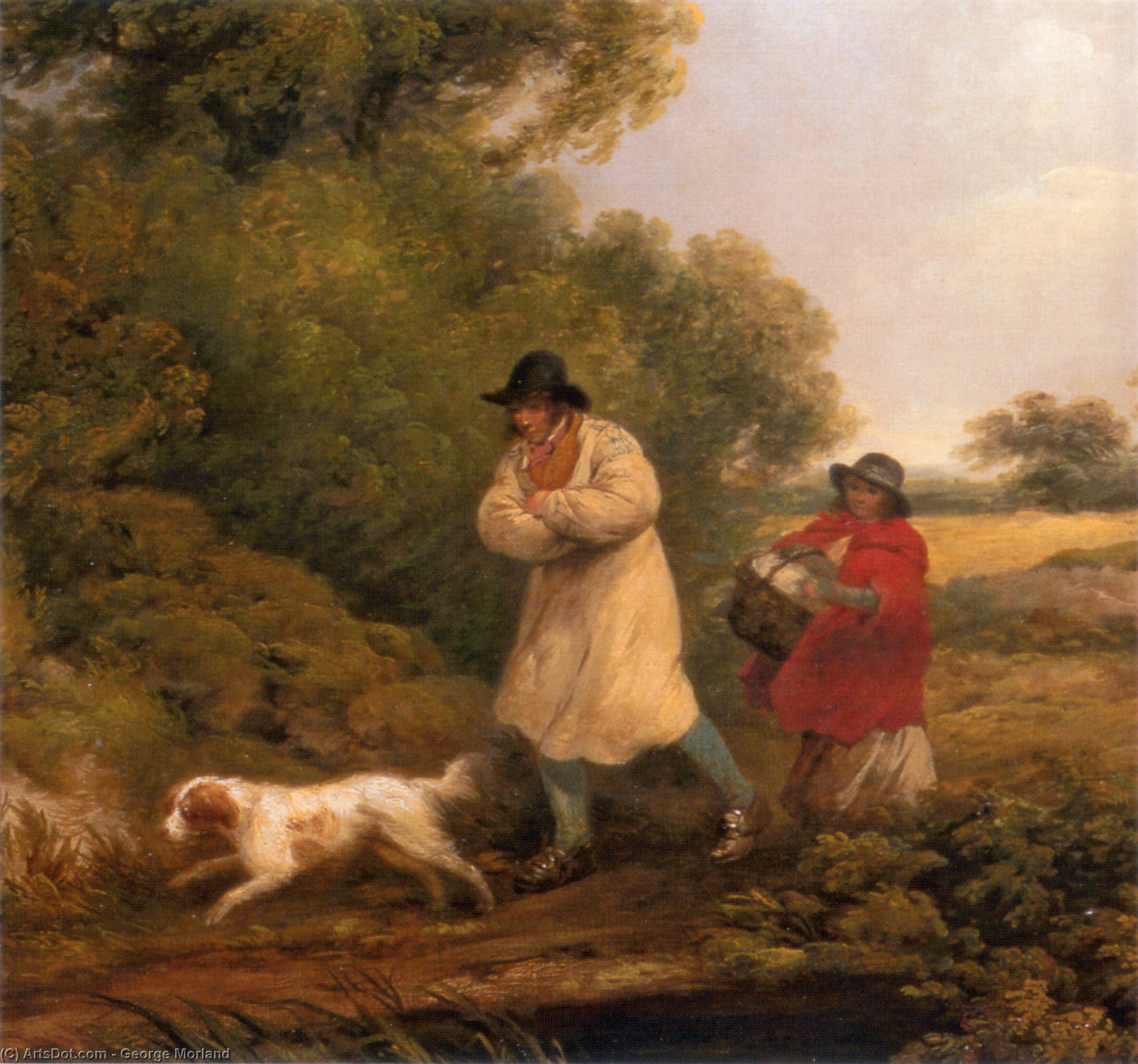 Wikioo.org - The Encyclopedia of Fine Arts - Painting, Artwork by George Morland - A Windy Day