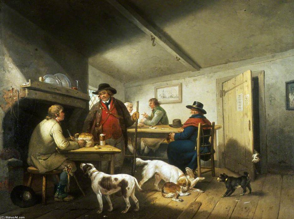 WikiOO.org - Encyclopedia of Fine Arts - Målning, konstverk George Morland - Interior Of A Country Inn