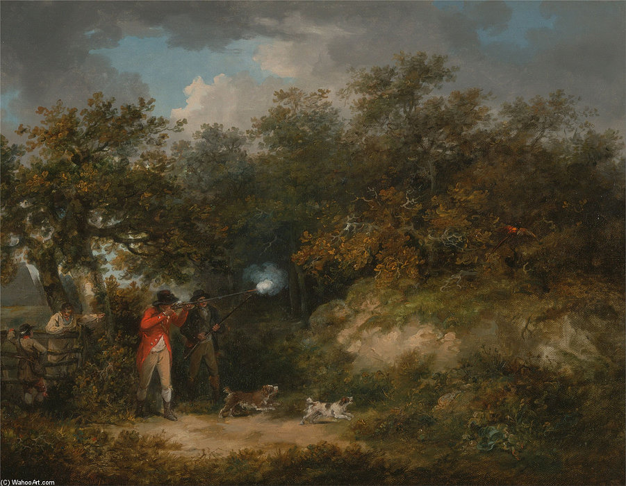 Wikioo.org - The Encyclopedia of Fine Arts - Painting, Artwork by George Morland - Pheasant Shooting