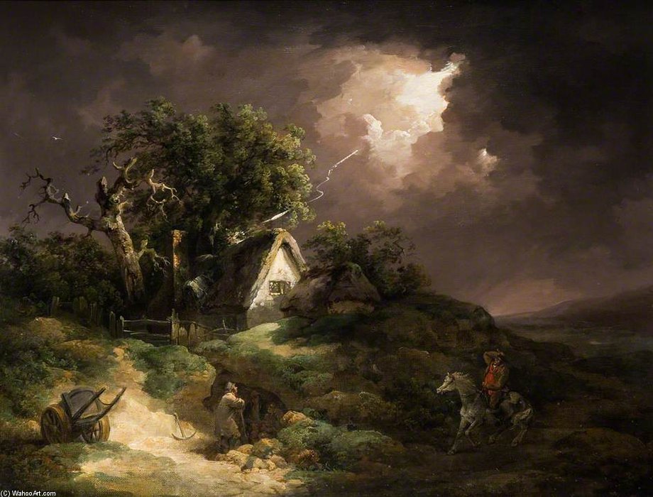 Wikioo.org - The Encyclopedia of Fine Arts - Painting, Artwork by George Morland - The Coming Storm, Isle Of Wight