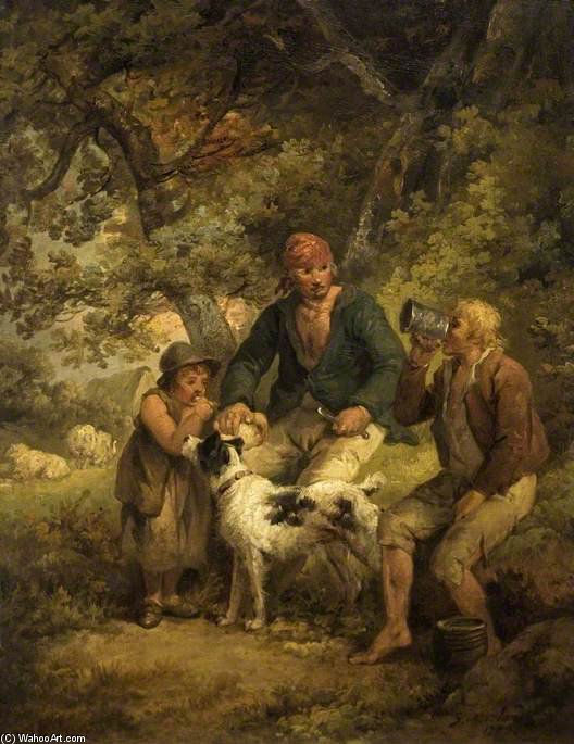 WikiOO.org - Güzel Sanatlar Ansiklopedisi - Resim, Resimler George Morland - The Peasants' Repast