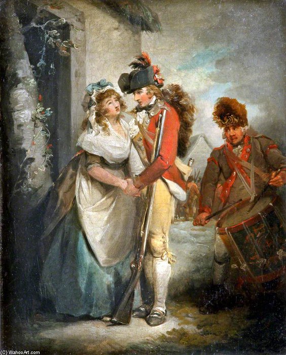 WikiOO.org - Encyclopedia of Fine Arts - Lukisan, Artwork George Morland - The Soldier's Departure