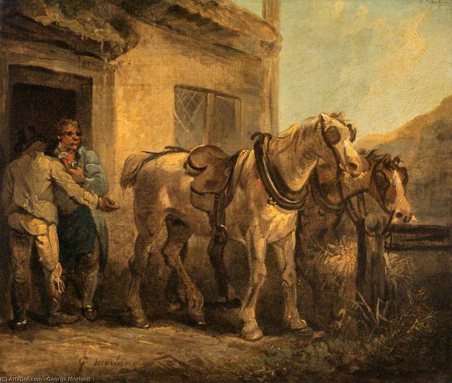 Wikioo.org - The Encyclopedia of Fine Arts - Painting, Artwork by George Morland - The Stable Door
