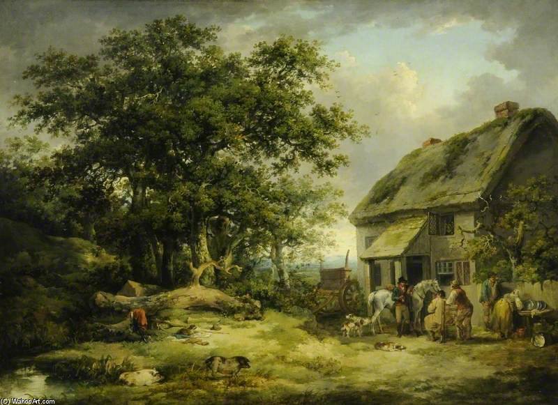 Wikioo.org - The Encyclopedia of Fine Arts - Painting, Artwork by George Morland - The Village Inn