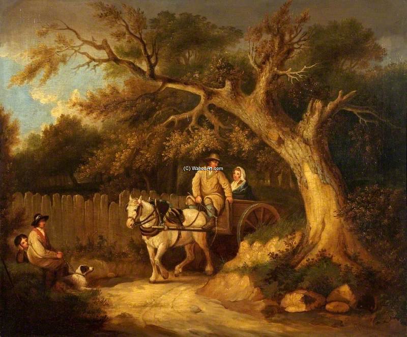 Wikioo.org - The Encyclopedia of Fine Arts - Painting, Artwork by George Morland - Through The Wood