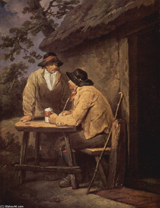 Wikioo.org - The Encyclopedia of Fine Arts - Painting, Artwork by George Morland - Vor Dem Wirtshaus