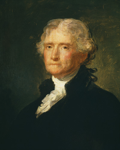 WikiOO.org - Encyclopedia of Fine Arts - Maľba, Artwork George Peter Alexander Healy - Portrait Of Thomas Jefferson )