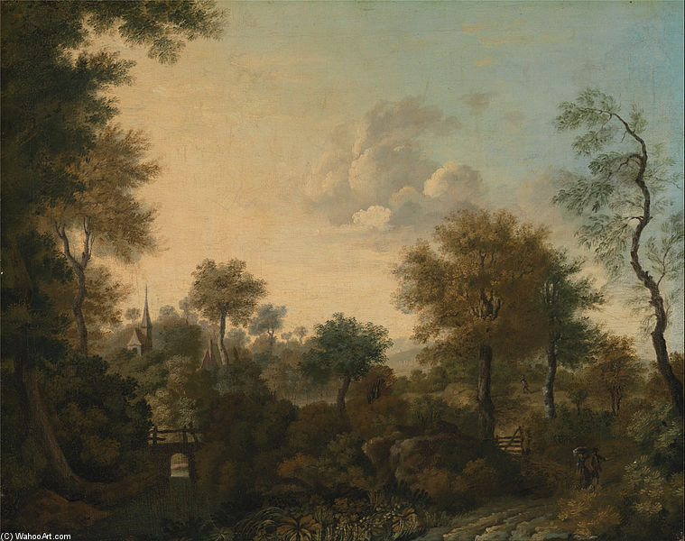 Wikioo.org - The Encyclopedia of Fine Arts - Painting, Artwork by George Smith - A View Supposedly Near Arundel, Sussex