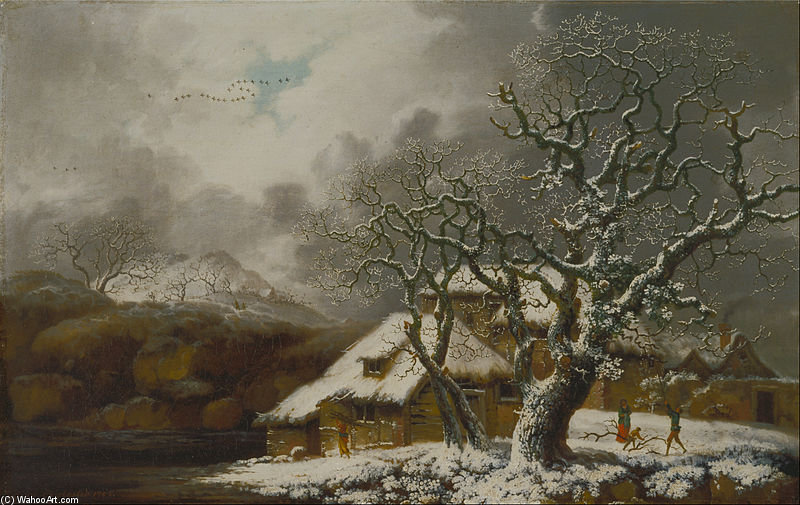 Wikioo.org - The Encyclopedia of Fine Arts - Painting, Artwork by George Smith - A Winter Landscape