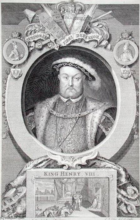 WikiOO.org - Encyclopedia of Fine Arts - Schilderen, Artwork George Vertue - Henry Viii , After A Painting In The Royal Gallery At Kensington