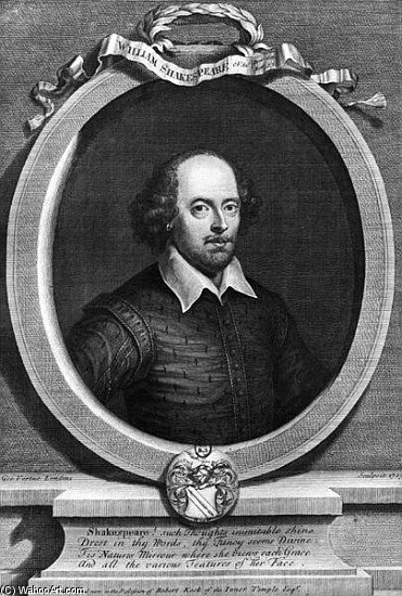 Wikioo.org - Die Enzyklopädie bildender Kunst - Malerei, Kunstwerk von George Vertue - Porträt von William Shakespeare