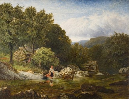 Wikioo.org - The Encyclopedia of Fine Arts - Painting, Artwork by George Vicat Cole - On The River Lledr