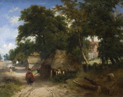 Wikioo.org - The Encyclopedia of Fine Arts - Painting, Artwork by George Vincent - An English Farmstead