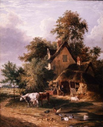 WikiOO.org - Enciclopédia das Belas Artes - Pintura, Arte por George Vincent - Farmyard Scene