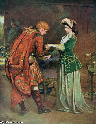 WikiOO.org - Encyclopedia of Fine Arts - Målning, konstverk George William Joy - Prince Charlie's Farewell To Flora Macdonald