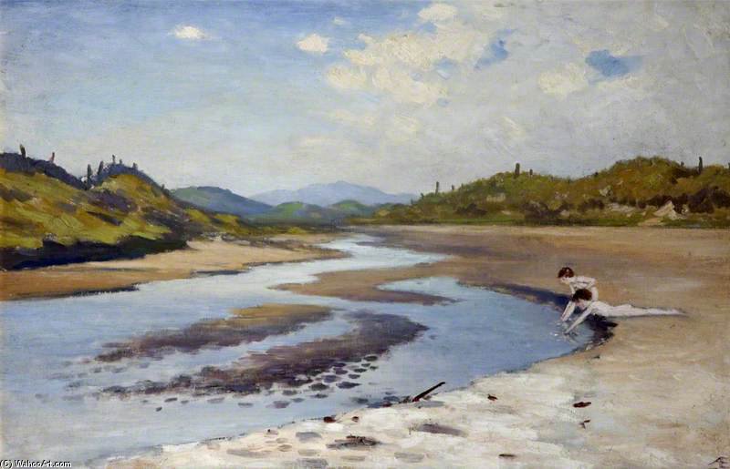 Wikioo.org - สารานุกรมวิจิตรศิลป์ - จิตรกรรม George William Russell - River In The Sand