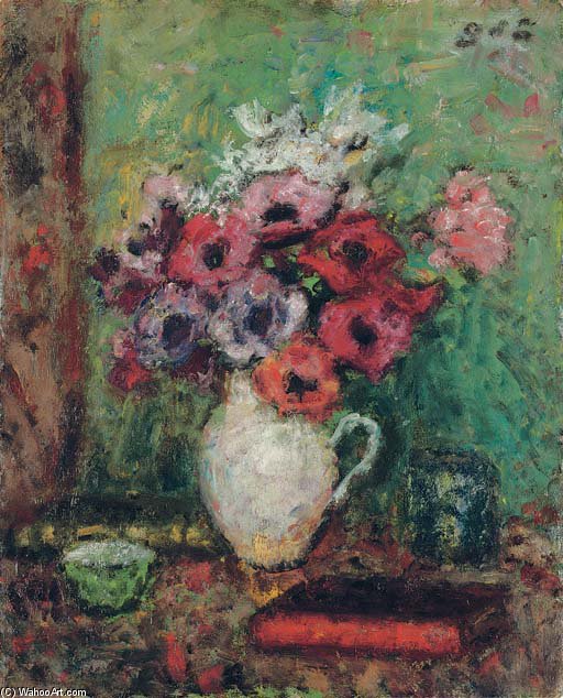 Wikioo.org - The Encyclopedia of Fine Arts - Painting, Artwork by Georges Despagnat - Anemones In Earthenware Pitcher