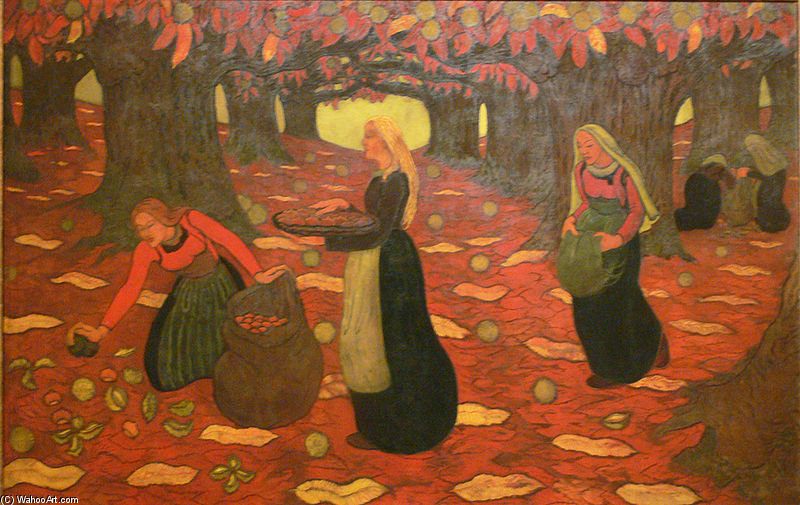 Wikioo.org - The Encyclopedia of Fine Arts - Painting, Artwork by Georges Lacombe - Fall Pickers Hazelnut