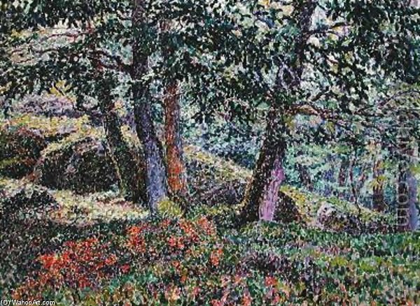 Wikioo.org – La Enciclopedia de las Bellas Artes - Pintura, Obras de arte de Georges Lacombe - Robles y arbustos Bleuberry