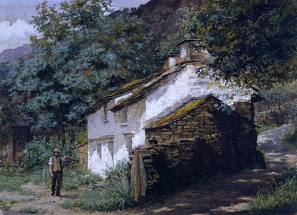 WikiOO.org - Encyclopedia of Fine Arts - Målning, konstverk George Sheridan Knowles - Easedale Cottage