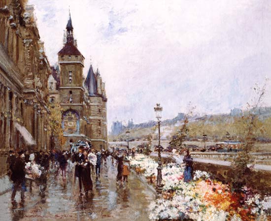 Wikioo.org - The Encyclopedia of Fine Arts - Painting, Artwork by Georges Stein - Flower Sellers