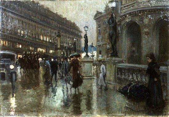 Wikioo.org - The Encyclopedia of Fine Arts - Painting, Artwork by Georges Stein - Paris At Night