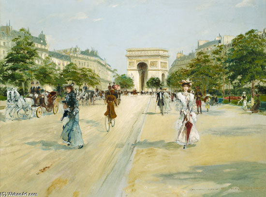 Wikioo.org - The Encyclopedia of Fine Arts - Painting, Artwork by Georges Stein - Paris, Avenue You Bois De Boulogne