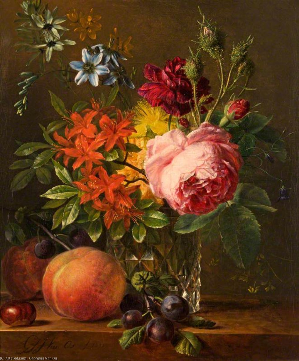 Wikioo.org - The Encyclopedia of Fine Arts - Painting, Artwork by Georgius Jacobus Johannes Van Os - Still Life With Flowers