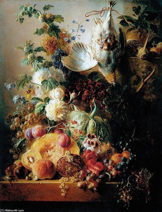 Wikioo.org - The Encyclopedia of Fine Arts - Painting, Artwork by Georgius Jacobus Johannes Van Os - Still-life Of Fruit