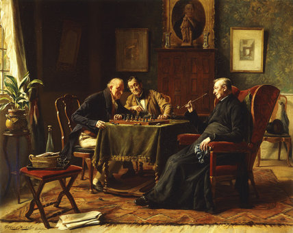 Wikioo.org - The Encyclopedia of Fine Arts - Painting, Artwork by Gerard Portielje - A Game Of Chess