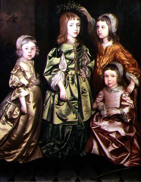 Wikioo.org - The Encyclopedia of Fine Arts - Painting, Artwork by Gerard Soest - Group Portrait Of Four Children