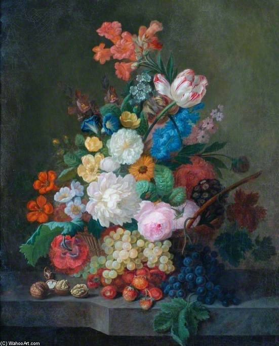 Wikioo.org - The Encyclopedia of Fine Arts - Painting, Artwork by Gerard Van Spaendonck - Flowers And Fruit