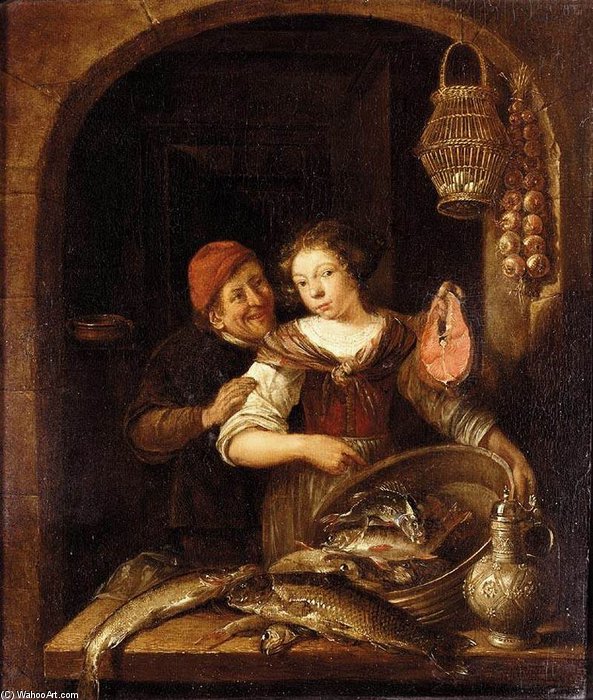 Wikioo.org - The Encyclopedia of Fine Arts - Painting, Artwork by Gerrit Van Battem - Domestic Scene