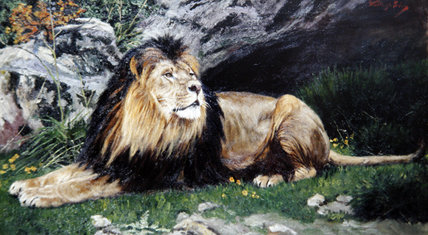 Wikioo.org - สารานุกรมวิจิตรศิลป์ - จิตรกรรม Geza Meszoly - A Barbary Or Atlas Lion
