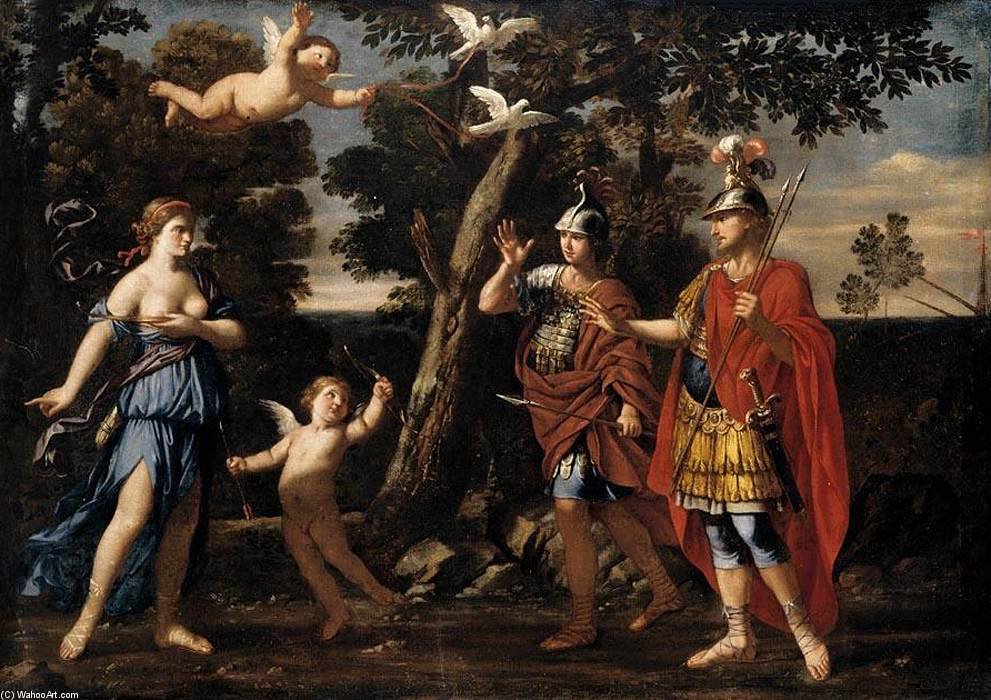 Wikioo.org - The Encyclopedia of Fine Arts - Painting, Artwork by Giacinto Gimignani - Venus Appearing To Aeneas And Achates