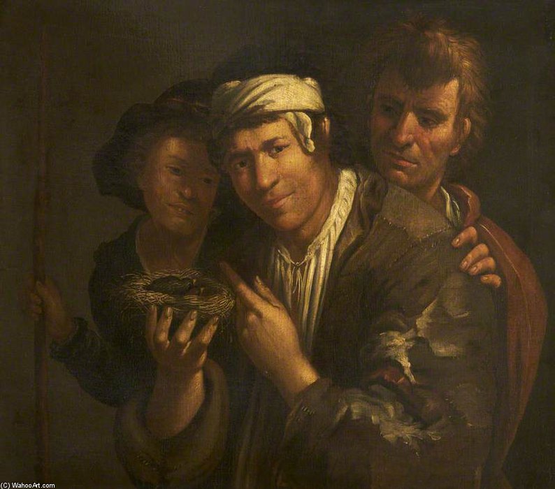 WikiOO.org - אנציקלופדיה לאמנויות יפות - ציור, יצירות אמנות Giacomo Francesco Cipper - Three Peasant Boys
