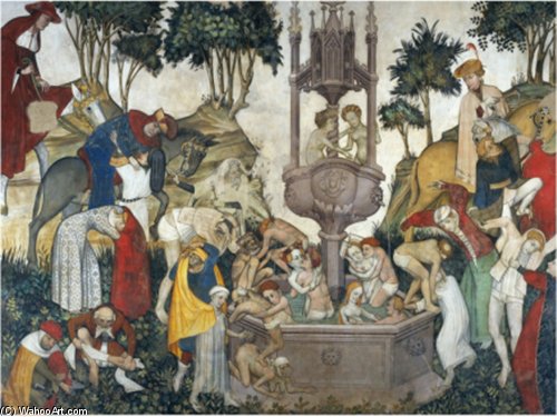 Wikioo.org – L'Encyclopédie des Beaux Arts - Peinture, Oeuvre de Giacomo Jaquerio - le fontaine des jeunesse