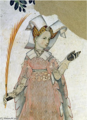 WikiOO.org - Encyclopedia of Fine Arts - Schilderen, Artwork Giacomo Jaquerio - The Nine Worthies And The Nine Worthy Women, Detail Of Teuta, C.1418 - (30)