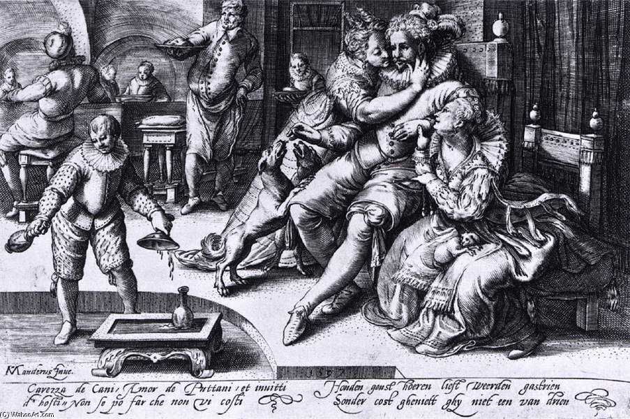 Wikioo.org - The Encyclopedia of Fine Arts - Painting, Artwork by Gillis Van Breen - Inn Scene With Prostitutes