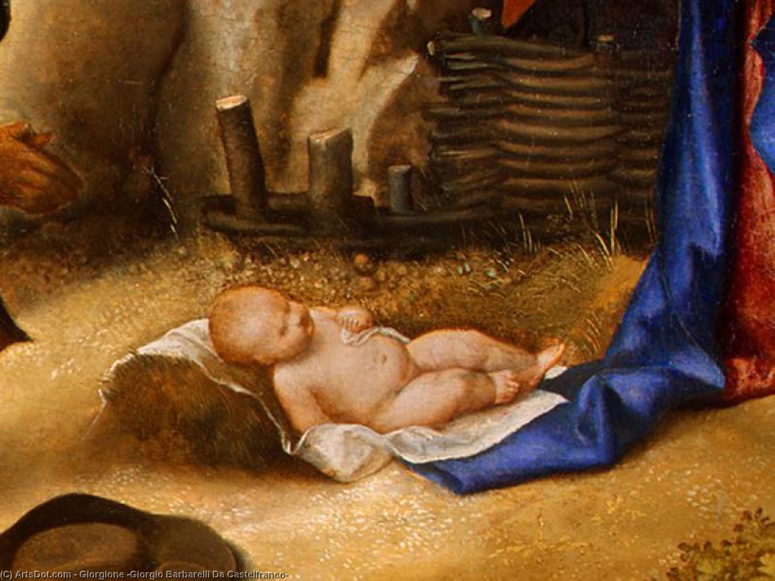 WikiOO.org - Güzel Sanatlar Ansiklopedisi - Resim, Resimler Giorgione (Giorgio Barbarelli Da Castelfranco) - Adoration Of The Shepherds (detail)_2