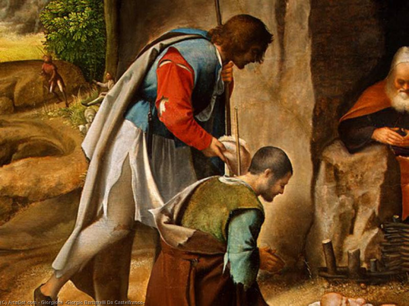 WikiOO.org - Encyclopedia of Fine Arts - Målning, konstverk Giorgione (Giorgio Barbarelli Da Castelfranco) - Adoration Of The Shepherds (detail)_3