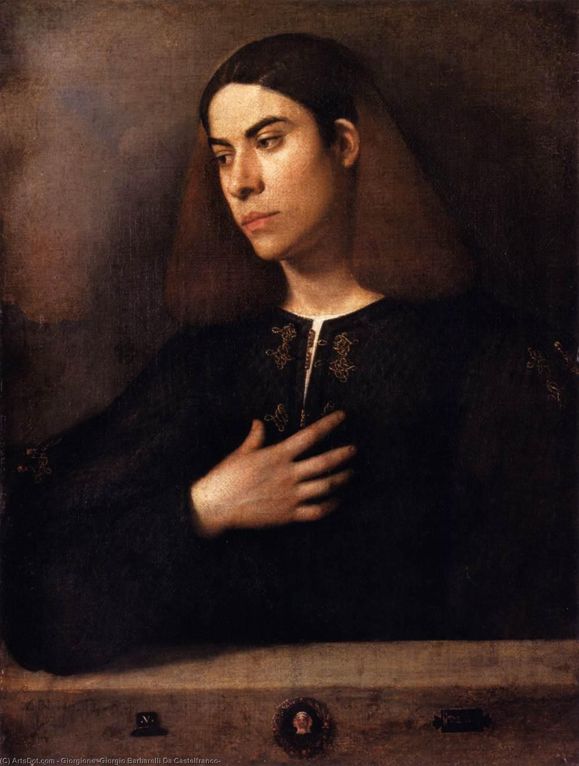 Wikioo.org - The Encyclopedia of Fine Arts - Painting, Artwork by Giorgione (Giorgio Barbarelli Da Castelfranco) - Portrait Of A Youth (antonio Broccardo)