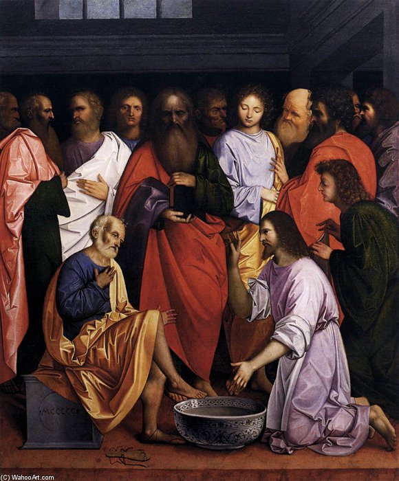 Wikioo.org - The Encyclopedia of Fine Arts - Painting, Artwork by Giovanni Agostino Da Lodi - Washing Of The Feet