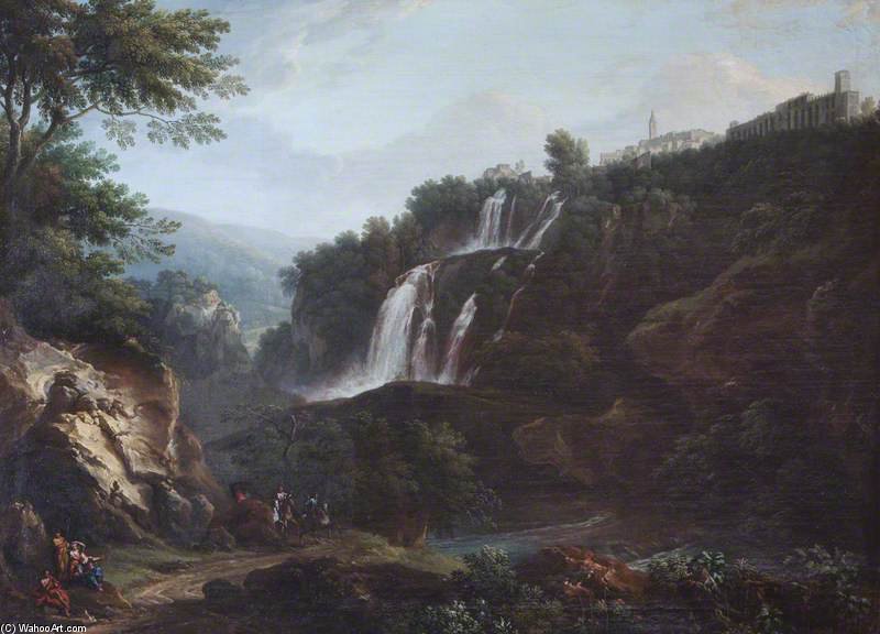 WikiOO.org - Encyclopedia of Fine Arts - Maleri, Artwork Giovanni Battista Busiri - The Great Cascade At Tivoli