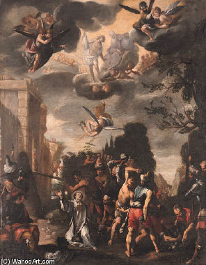 Wikioo.org - Encyklopedia Sztuk Pięknych - Malarstwo, Grafika Giovanni Battista Carlone - The Martyrdom Of Saint Stephen