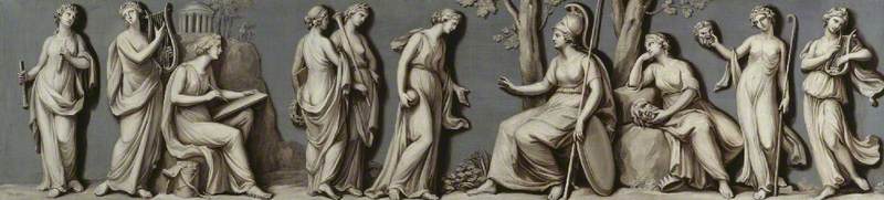 WikiOO.org - Encyclopedia of Fine Arts - Målning, konstverk Giovanni Battista Cipriani - Panel From The Robert Adam Library Representing Science And Learning