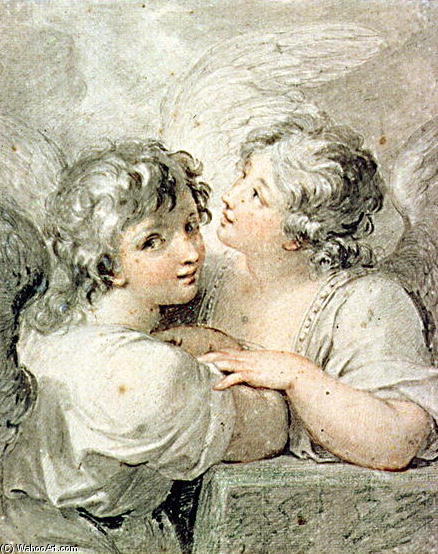 WikiOO.org - 백과 사전 - 회화, 삽화 Giovanni Battista Cipriani - Two Angels